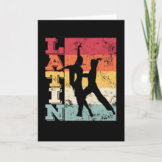 Latin American Dance Couple Vintage Card (Front)