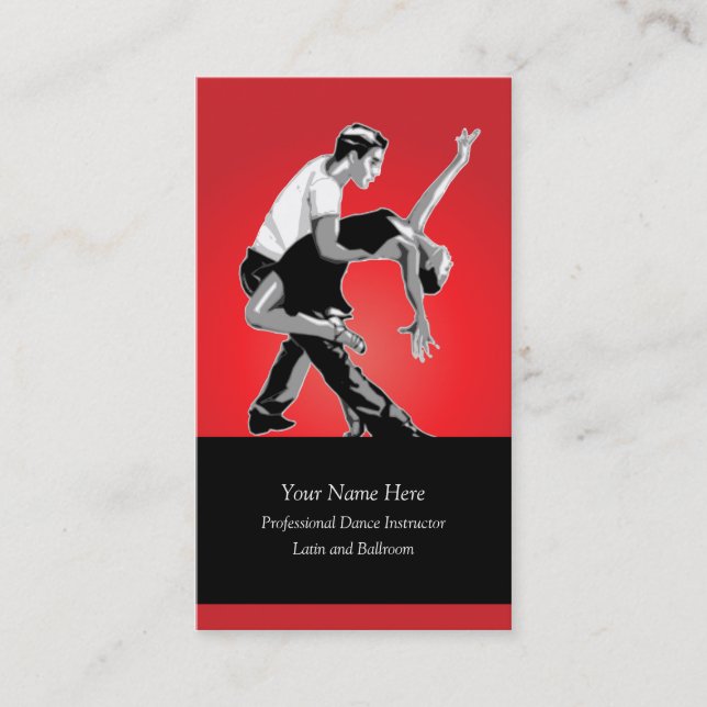 Latin and Ballroom Dance Instructor Business Card (Front)