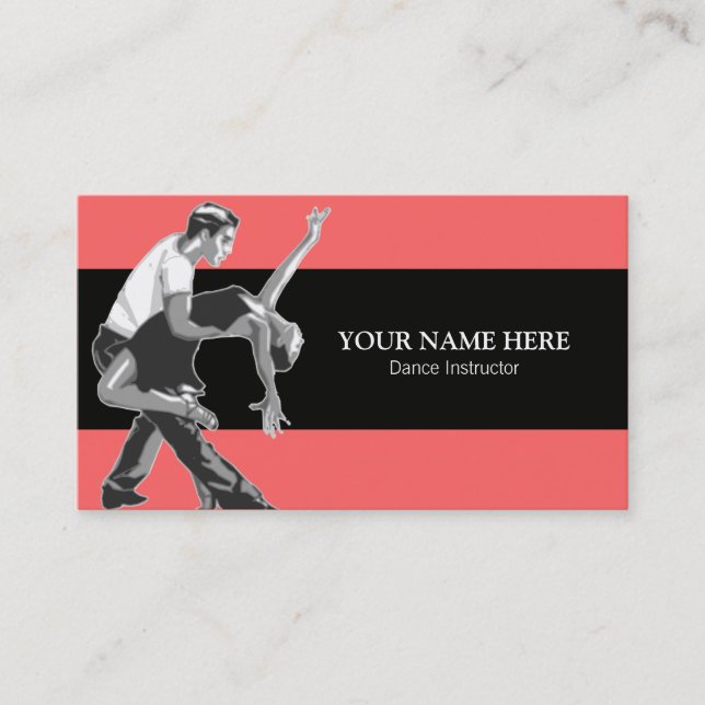 Latin Ballroom Dance Instructor Business Card (Front)