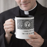 Latin Catholic Religous Prayer Priest Two-Tone Coffee Mug<br><div class="desc">Religious Line art from the Latin Mass: "I shall go in to the altar of God,  the God who gives joy to my youth" Psalm 42:4
Psalm 42:4 (43:4 MT) "Introibo ad altare Dei,  ad Deum qui lætificat iuventutem meam Credit: CCWATERSHED.ORG</div>