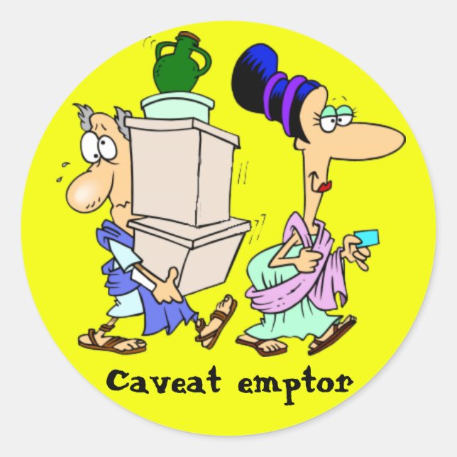 Latin: Caveat emptor Classic Round Sticker (Front)