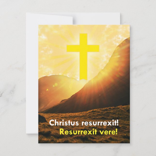 Latin Christ is Risen Easter Greeting Holiday Card (Front)