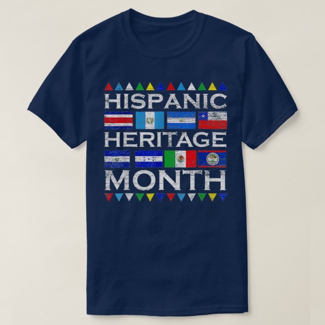 Latin Countries Flag Latino National Hispanic Heri T-Shirt (Design Front)