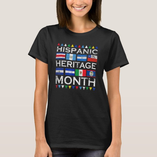 Latin Countries Flag Latino National Hispanic Heri T-Shirt (Front)