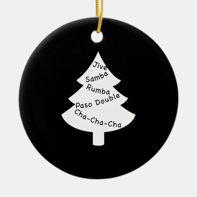 Latin Dance Christmas Treedark Ceramic Tree Decoration (Front)