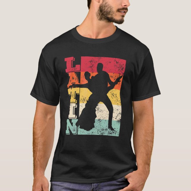 Latin Dance Couple Retro Formation Rumba Paso Dobl T-Shirt (Front)