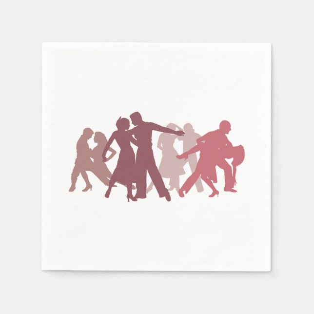 Latin Dancers Illustration Napkin (Front)