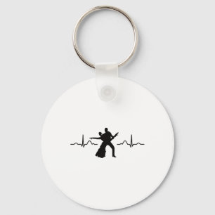 Latin Dancing Couple Watercolor Rumba Dancer Key Ring