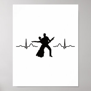 Latin Dancing Couple Watercolor Rumba Dancer  Poster