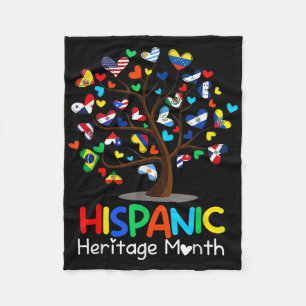 Latin Flags Tree Latina National Hispanic Heritage Fleece Blanket