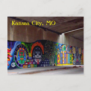 Latin graffiti artwork postcard