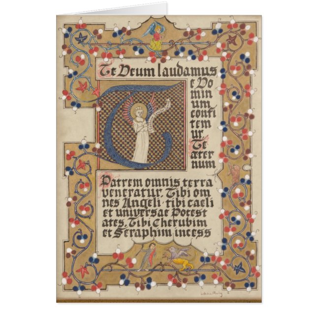 Latin Hymn Medieval Style Illuminated Calligraphy (Front)