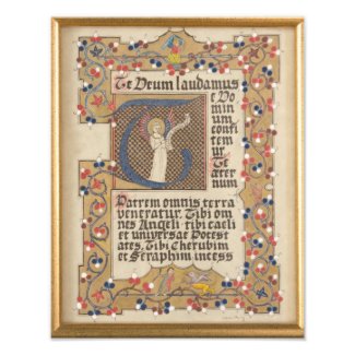 Latin Hymn Medieval style Illuminated Calligraphy