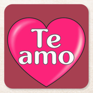 Latin – I love you Square Paper Coaster