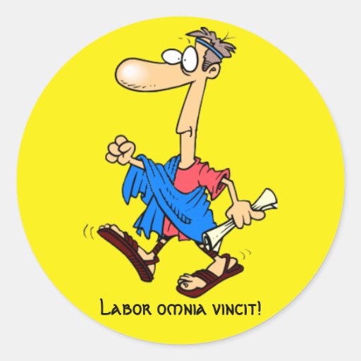 Image of Latin: Labour omnia vincit! Classic Round Sticker
