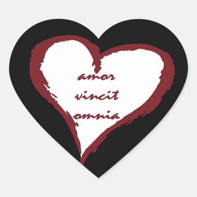 Latin Love Conquers All Heart Stickers (Front)