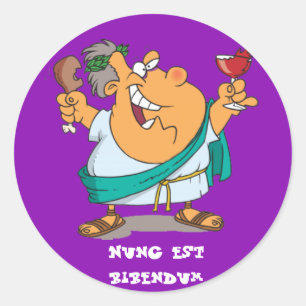 Latin: Nunc est bibendum Classic Round Sticker