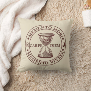 Latin Phrase - Seize the Day - Memento Mori Cushion