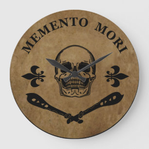 Latin Phrase - Seize the Day - Memento Mori  Large Clock