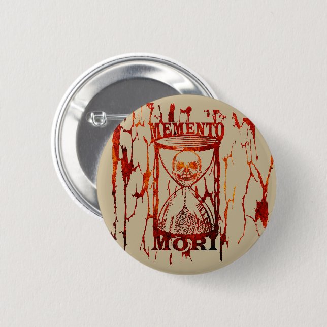 Latin Phrase - Seize the Day - Memento Mori Skull  6 Cm Round Badge (Front & Back)