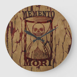 Latin Phrase - Seize the Day - Memento Mori Skull  Large Clock