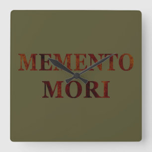 Latin Phrase - Seize the Day - Memento Mori Square Wall Clock