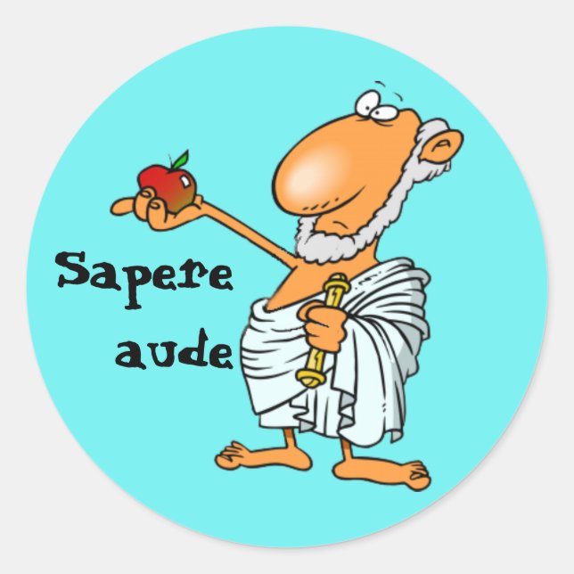 Latin: Sapere aude Classic Round Sticker (Front)