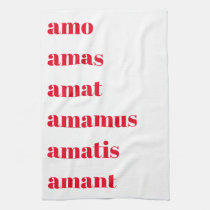 Latin Tea Towel, Amo Amas Amat, Schooldays Theme Tea Towel