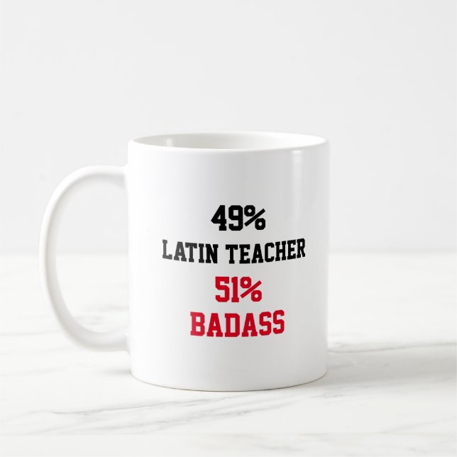 Latin Teacher Badass Coffee Mug (Left)