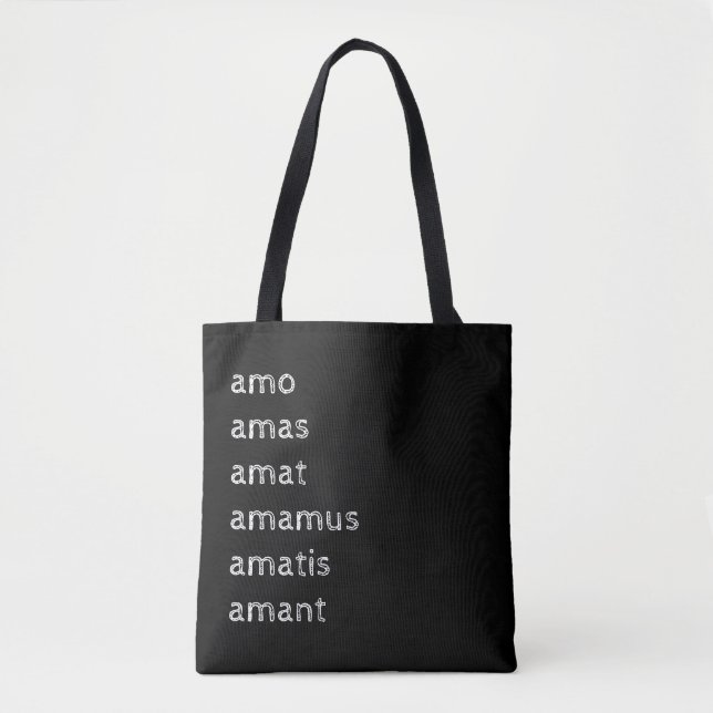 Latin Tote Bag, Amo amas amat  Bag (Front)
