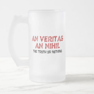 Latin Truth Quote Frosted Glass Beer Mug