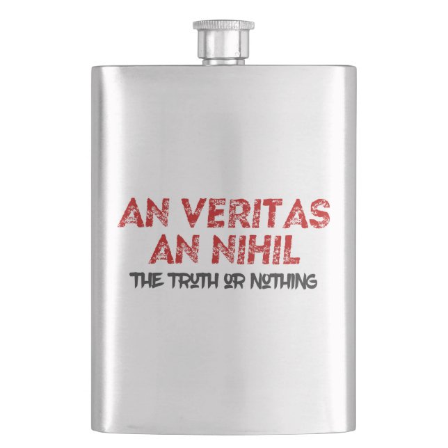 Latin Truth Quote Hip Flask (Front)