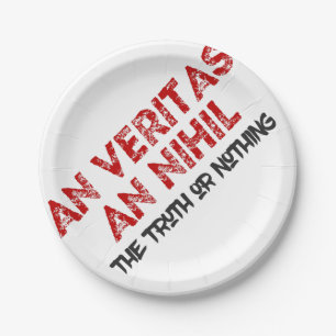 Latin Truth Quote Paper Plate