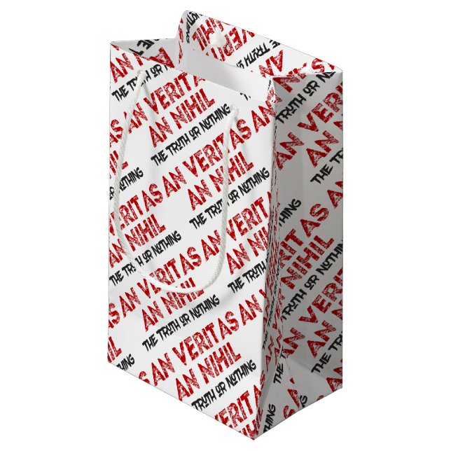 Latin Truth Quote Small Gift Bag (Front Angled)