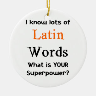 latin words ceramic tree decoration