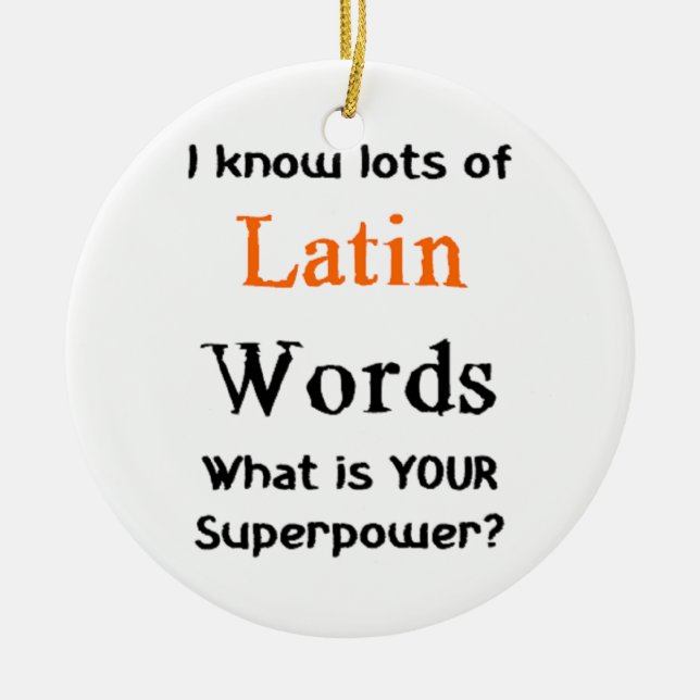 latin words ceramic tree decoration (Front)