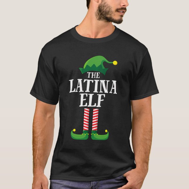 Latina Elf Matching Family Group Christmas Party P T-Shirt (Front)