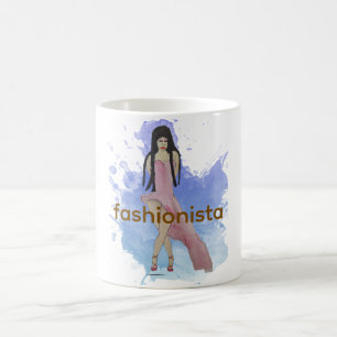 Latina Fashionista with High Low Dress Coffee Mug