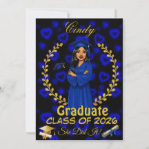 Latina Graduation Invite Class of Blue Gold Evite