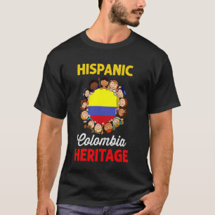 Latina Hispanic Heritage Month Colombia Flag T-Shirt