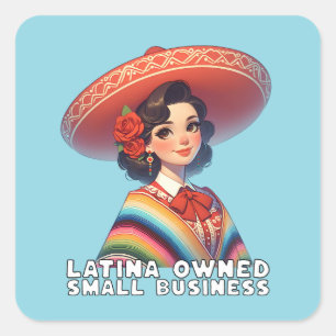 Latina Owned Small Business Square Sticker