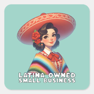 Latina Owned Small Business Square Sticker