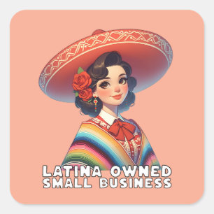 Latina Owned Small Business Square Sticker