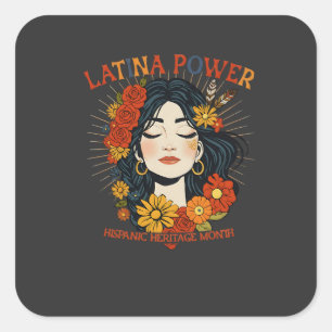 Latina Power – Hispanic Heritage Design Square Sticker