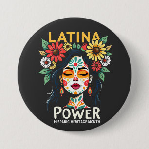 Latina Power Hispanic Heritage Month 7.5 Cm Round Badge