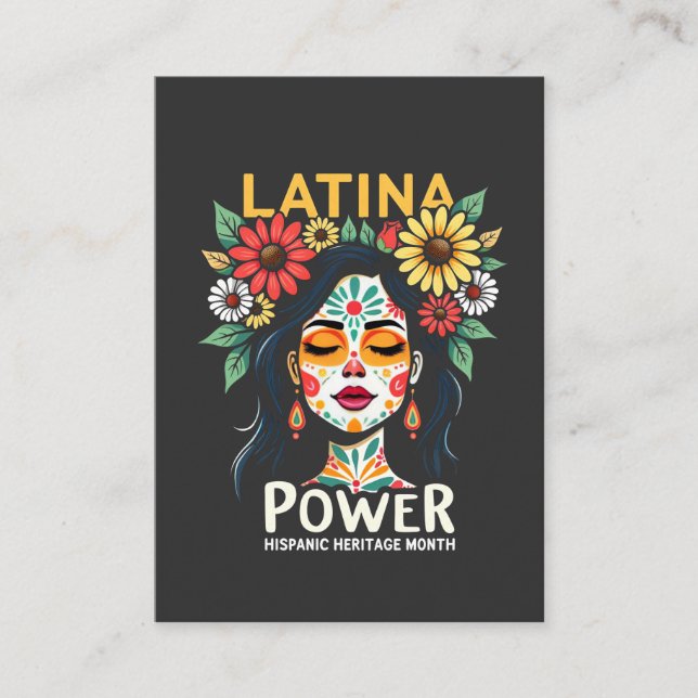 Latina Power Hispanic Heritage Month Enclosure Card (Front)