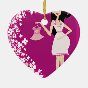 latina pregnant woman ceramic tree decoration