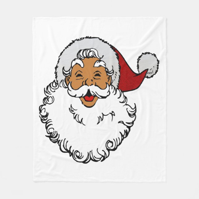 latino biracial santa claus christmas fleece blanket (Front)