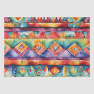 Latino Bright Watercolor Blanket pattern decoupage Tissue Paper