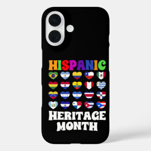 Latino Countries Flags Heart, Happy Celebration iPhone 16 Case